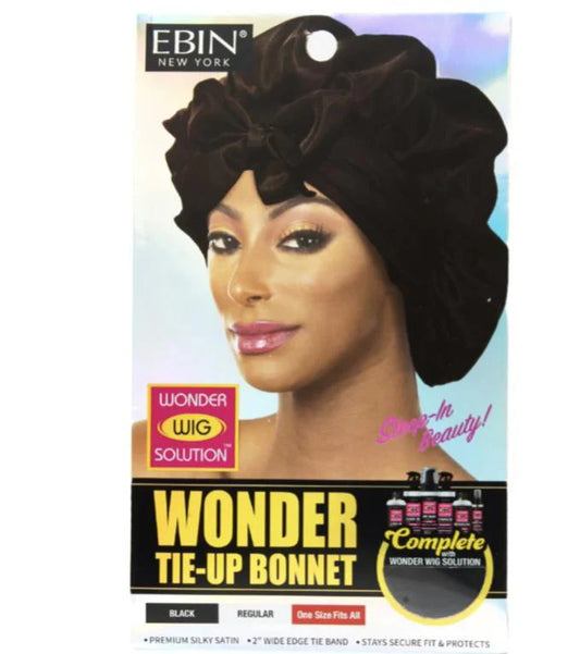 Ebin Wonder Tie up Bonnet Black (REGULAR)