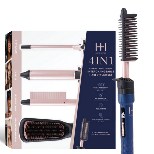 HOT & HOTTER 4IN1 CERAMIC IONIC DIGITAL INTERCHANGEABLE HAIR STYLER