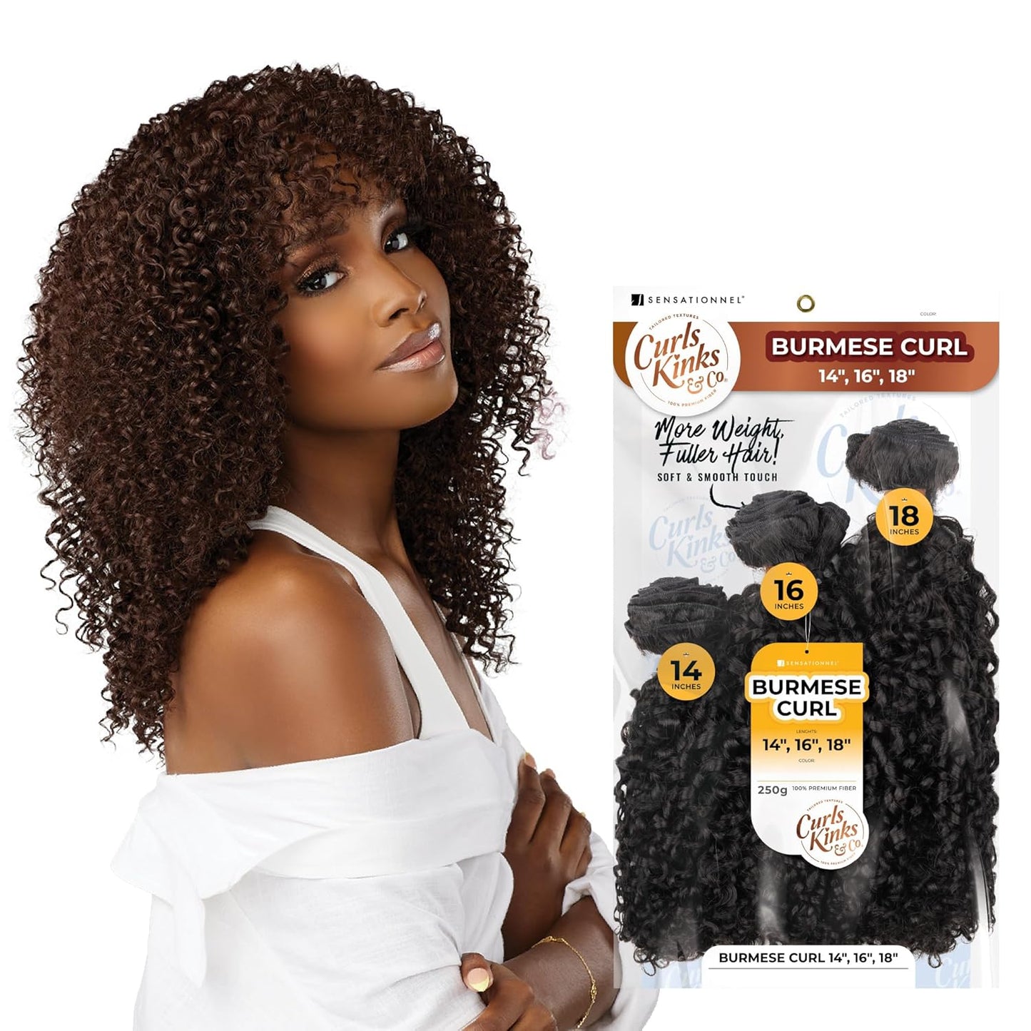 Curls Kinks & Co Multi Burmese Curl 14"16"18"