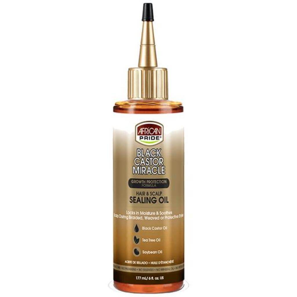 African Pride Black Castor Miracle Sealing Oil (6oz) | Miami Beauty Supply