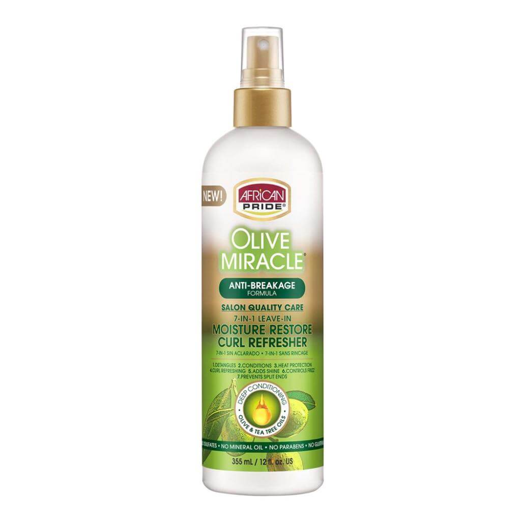 African Pride Olive Miracle Moisture Restore Curl Refresher (12oz) | Miami Beauty Supply