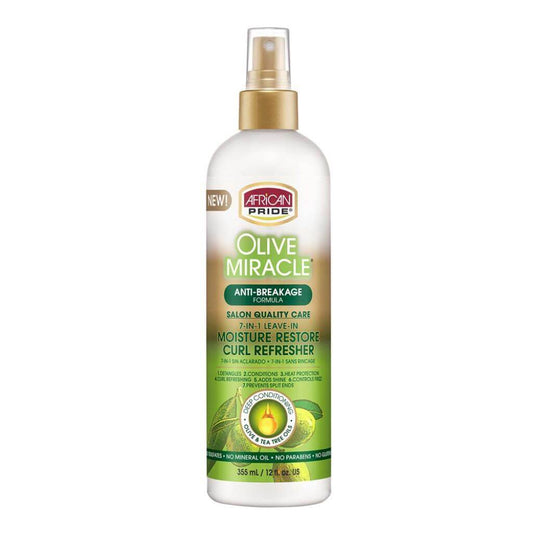 African Pride Olive Miracle Moisture Restore Curl Refresher (12oz) | Miami Beauty Supply