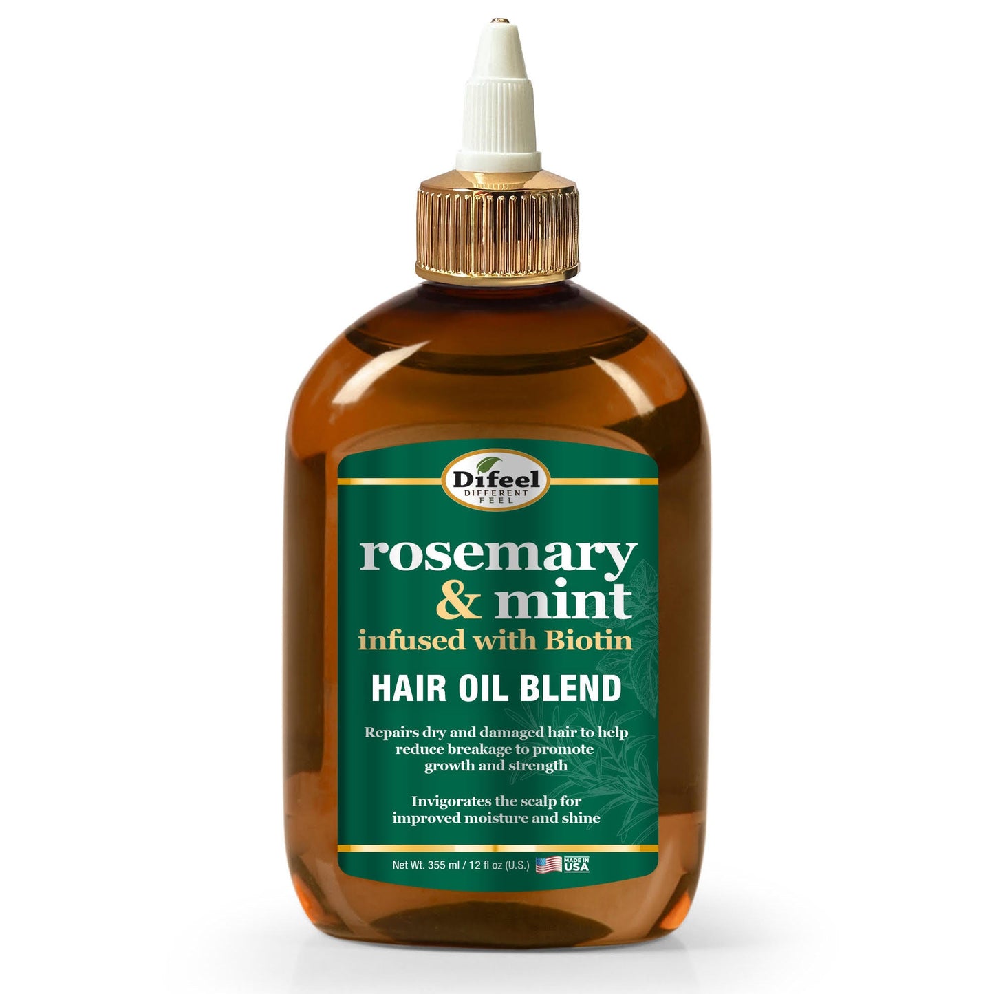Difeel Rosemary and Mint Infused with Biotin Hair Oil Blend - Large 12 oz.