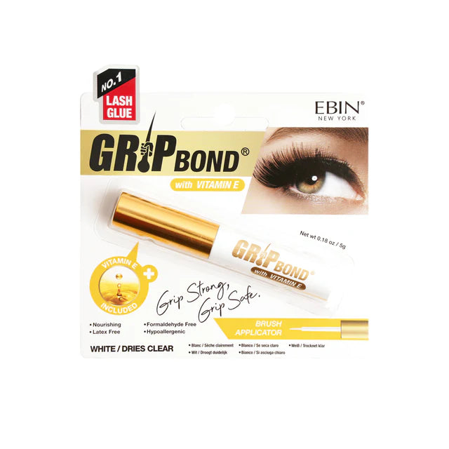GRIP BOND LASH ADHESIVE with VITAMIN E - WHITE / BRUSH