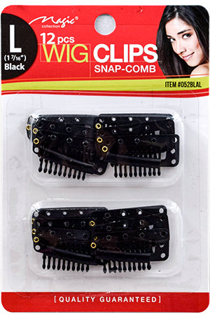 Wig Clips 12pc/pk (L)-Black