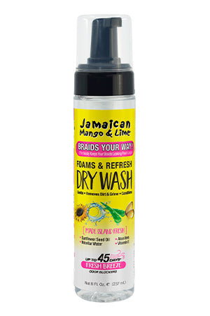 JAMAICAN MANGO & LIME Braids Your Way Foam & Refresh Dry Wash  8 OZ