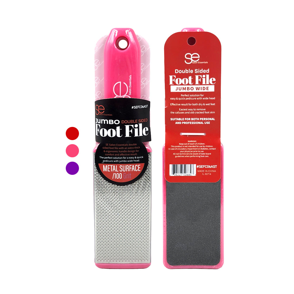 Salon Essentials Jumbo Wide Double Sided Metal Foot File