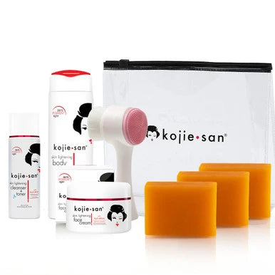 Kojie San Face & Body Complete Whitening !!! - W/ 3 Bars Soap, Environmental Protection Body Lotion, Face Cream, Toner, and Brush - Wholesale