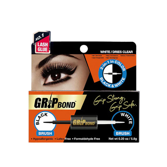 Grip Bond Latex-Free Lash Adhesive - Black & White / Dual Brush ebin