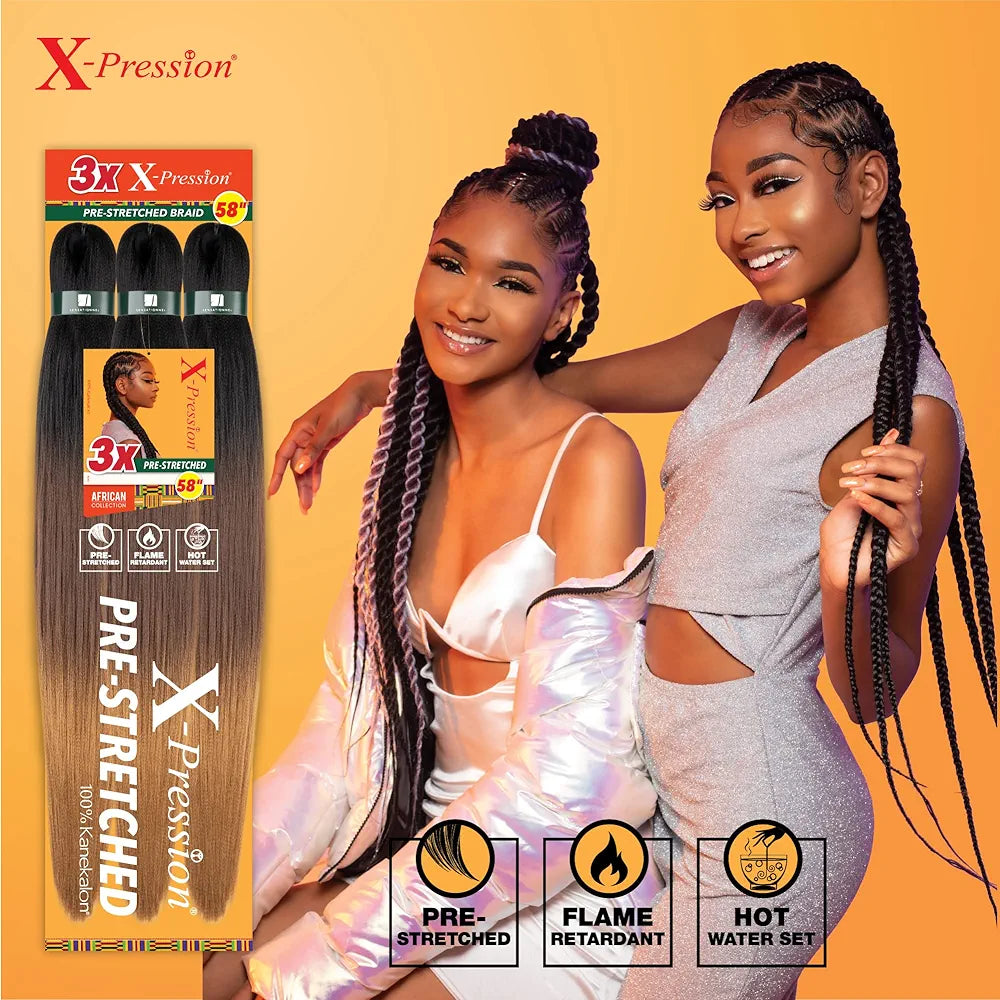 SENSATIONNEL Synthetic African Collection X-pression 3x Volume Pre-stretched Braid 58