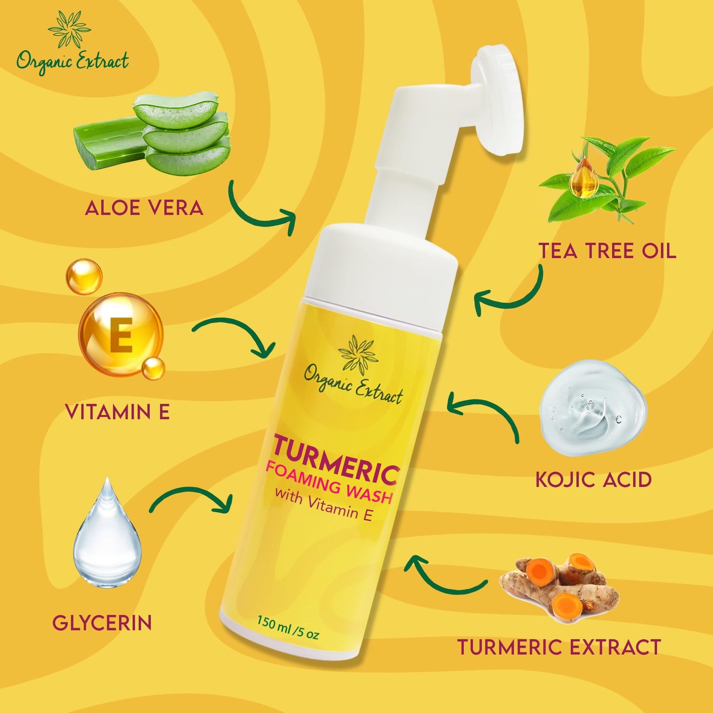 Organic Extract Turmeric Foaming Wash 5 oz