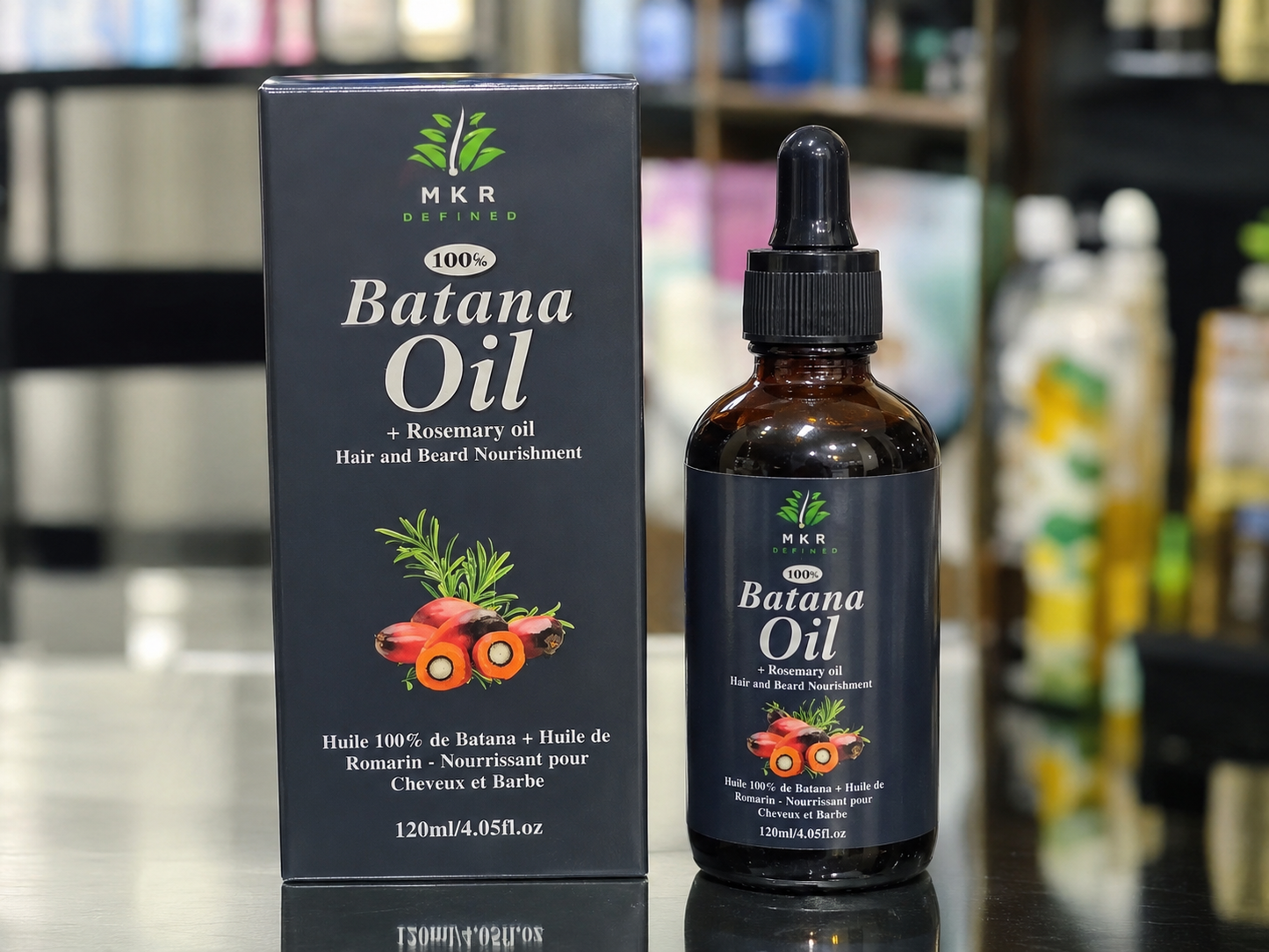 MKR DEFINED 100%BATANA OIL +ROSEMARY OIL hair and beard nourishment 4.5 Oz