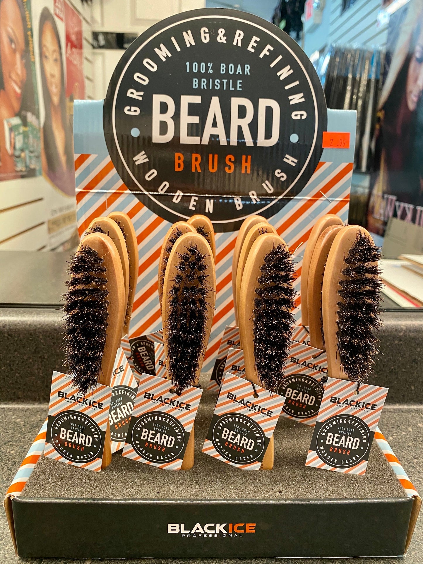 Black Ice Beard Brush#BIC209(12pc/ds)-pc