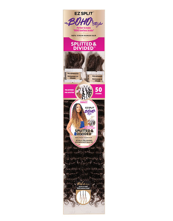 JANET EZ SPLIT BOHO VIRGIN H/H DEEP BULK 18"
