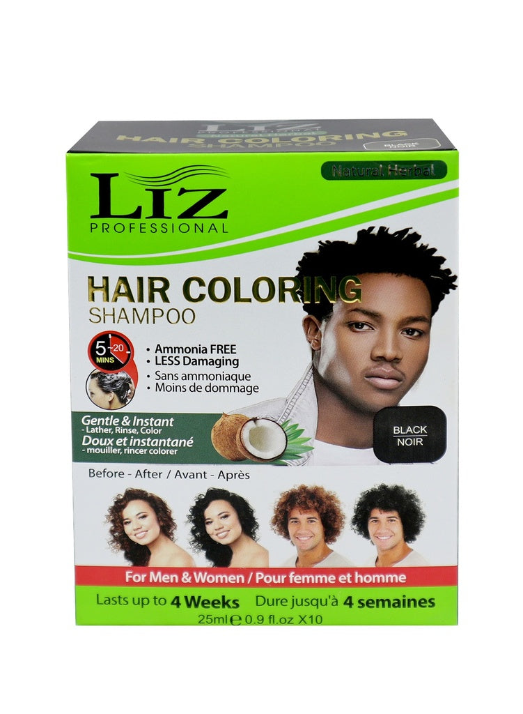 Liz Hiar Coloring Shampoo-Black (25ml x 10)