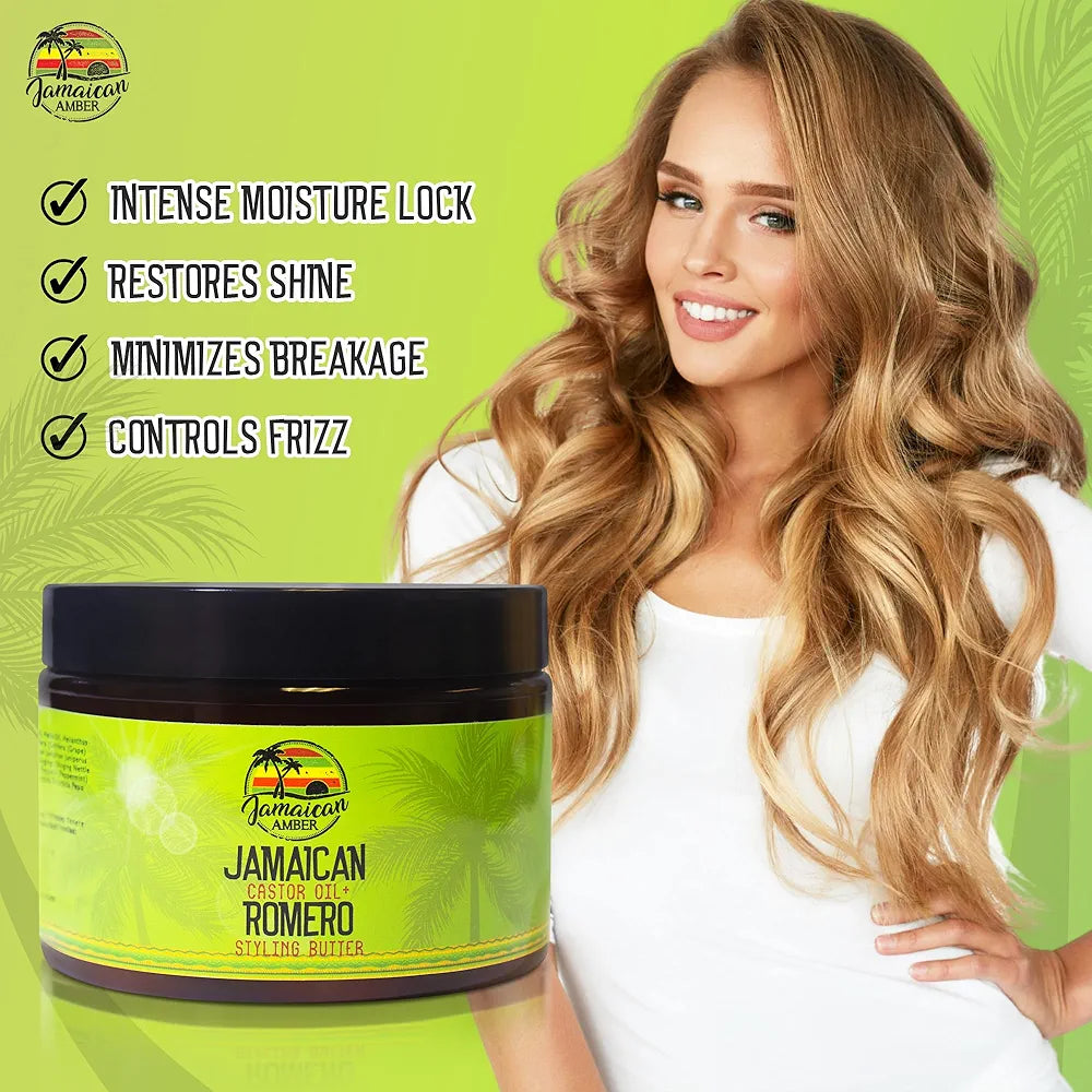 Jamaican Amber Jamaican Castor Oil Rosemary STYLING BUTTER 12OZ
