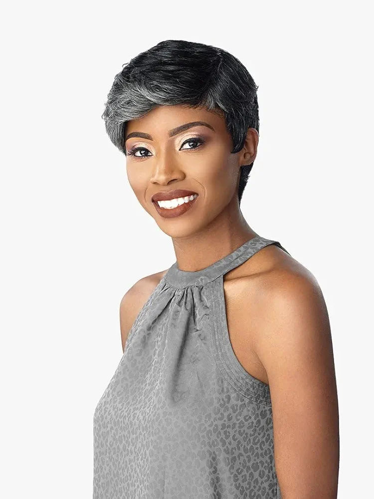 Sensationnel Empire 100% Human Hair Salt & Pepper Series Wig