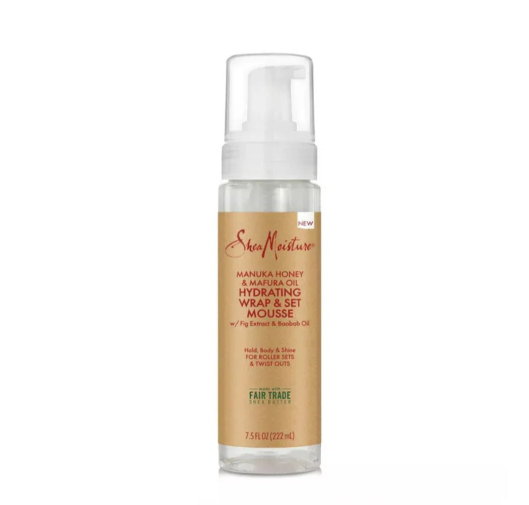 SHEA MOISTURE Manuka Honey & Mafura Oil Hydrating Wrap & Set Hair Mousse 7.5oz