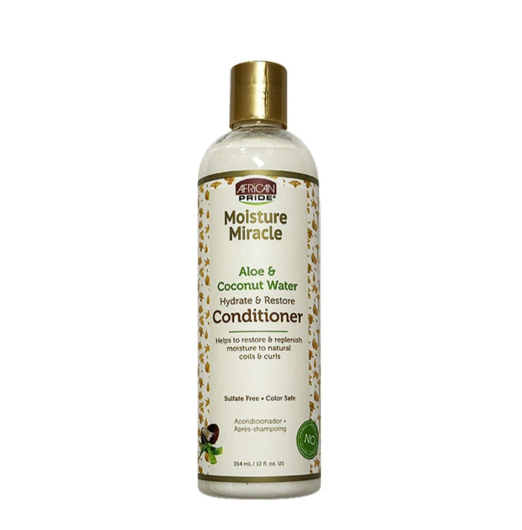 AFRICAN PRIDE Moisture Miracle Aloe & Coconut Water Hydrate & Restore Conditioner 12oz