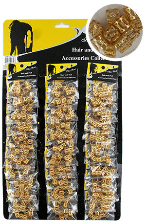 #CX6104 Gold Hair & Nail Ring Bead (L)