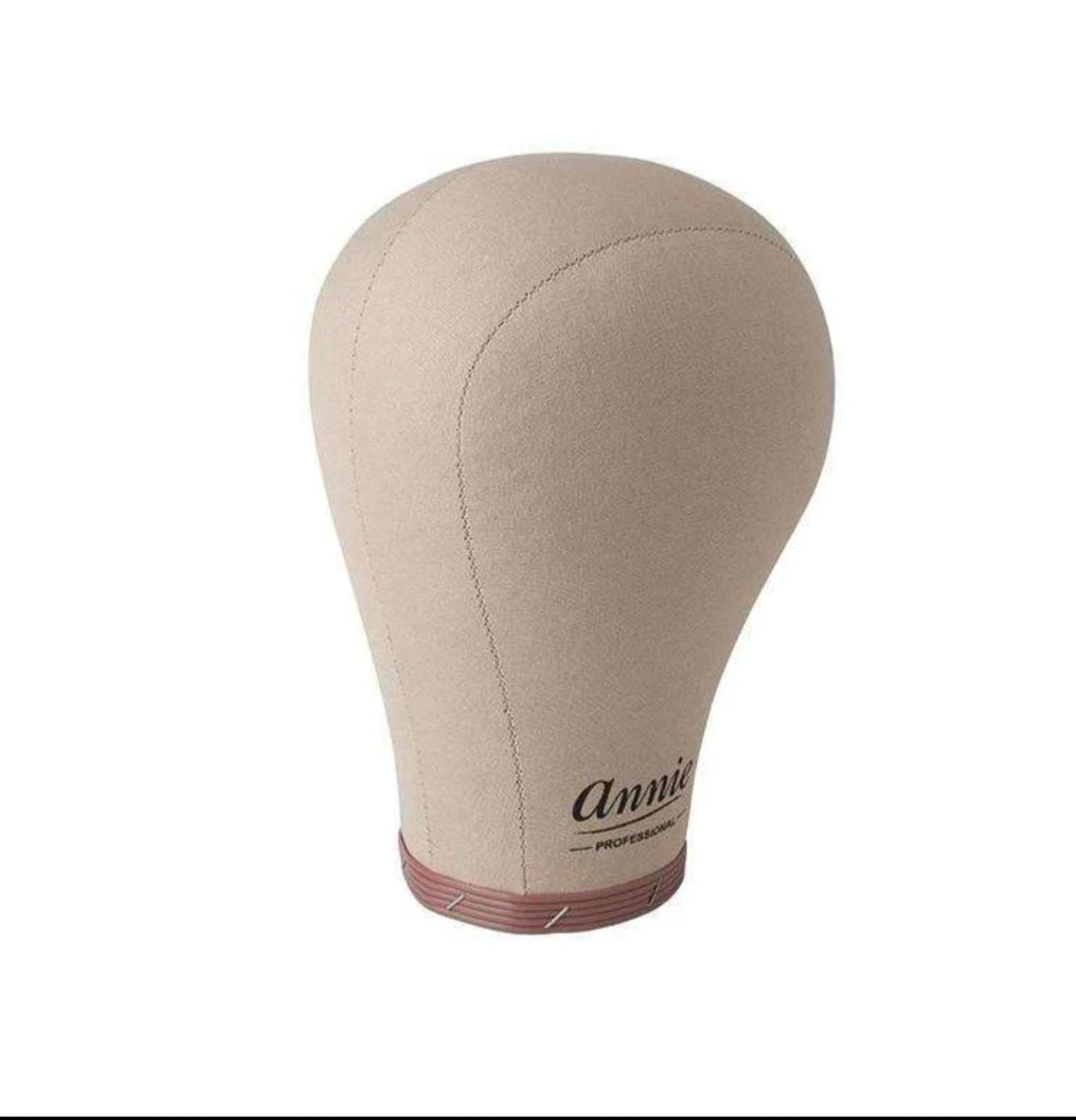 ANNIE #04800 Cork Canvas Block Mannequin Head 22" [LIGHT BROWN