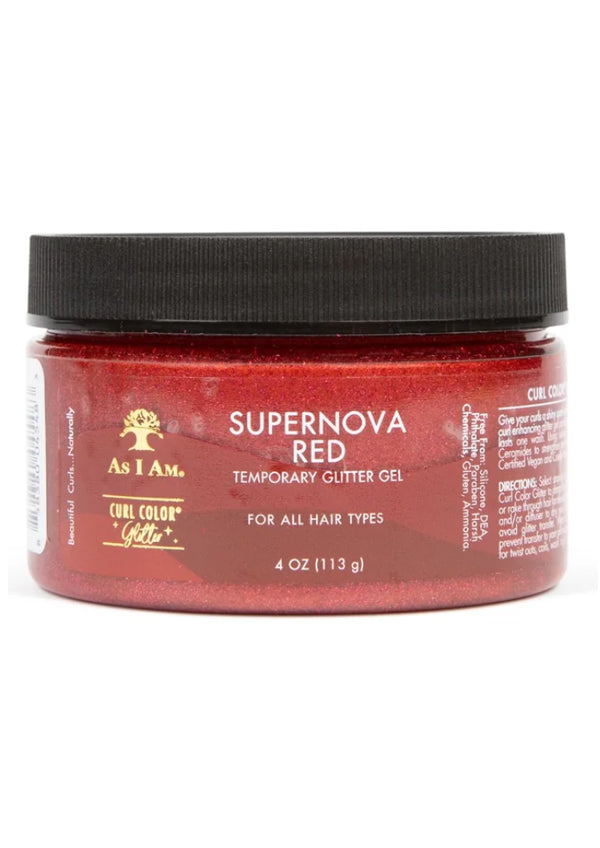 As I Am Curl Color Glitter Gel -Supernova Red (4 oz)