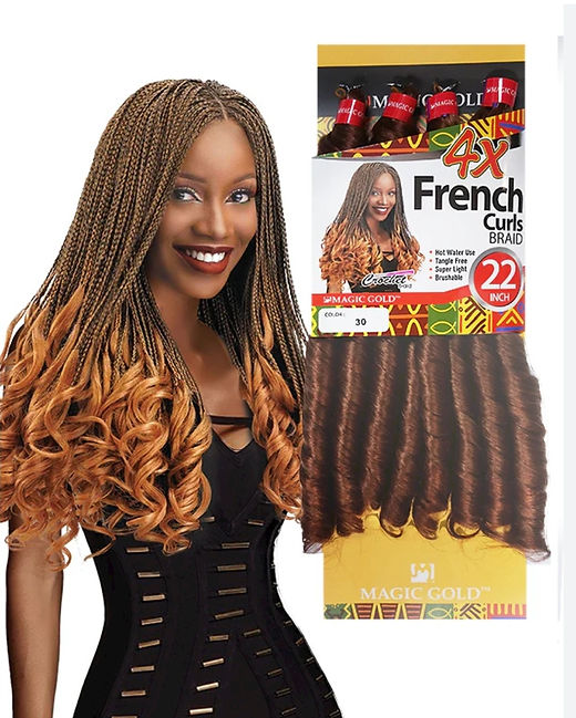 MAGIC GOLD 4X FRENCH CURL BRAIDS 22"