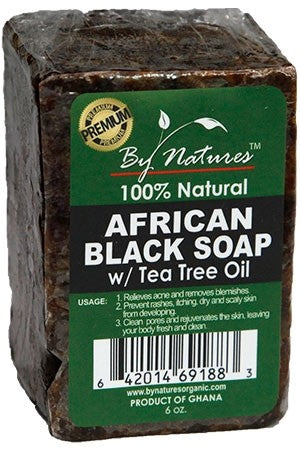 By Natures African Black Soap with Tea Tree Oil (6.5oz)
