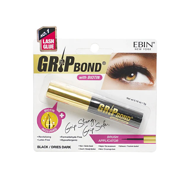 GRIP BOND LASH ADHESIVE with BIOTIN - BLACK / BRUSH