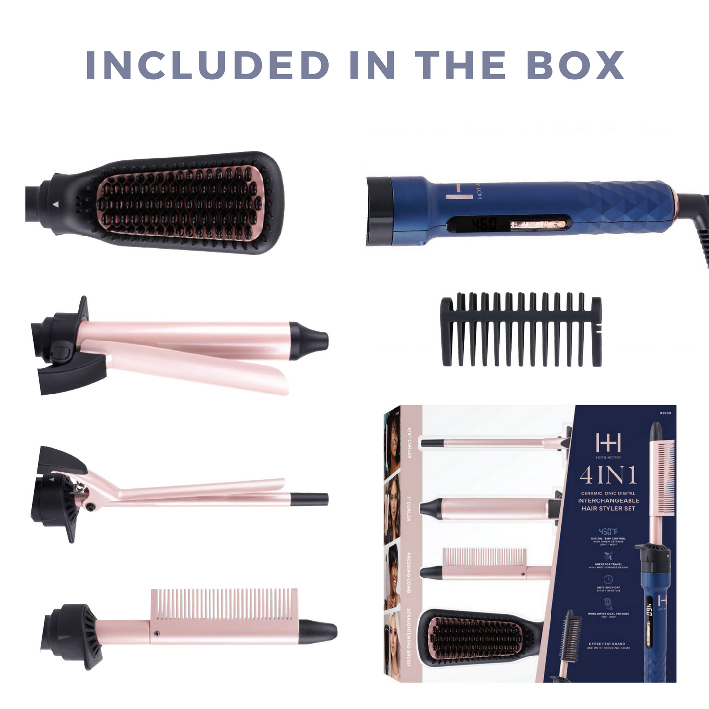 ANNIE HOT & HOTTER 4IN1 CERAMIC IONIC DIGITAL INTERCHANGEABLE HAIR STYLER