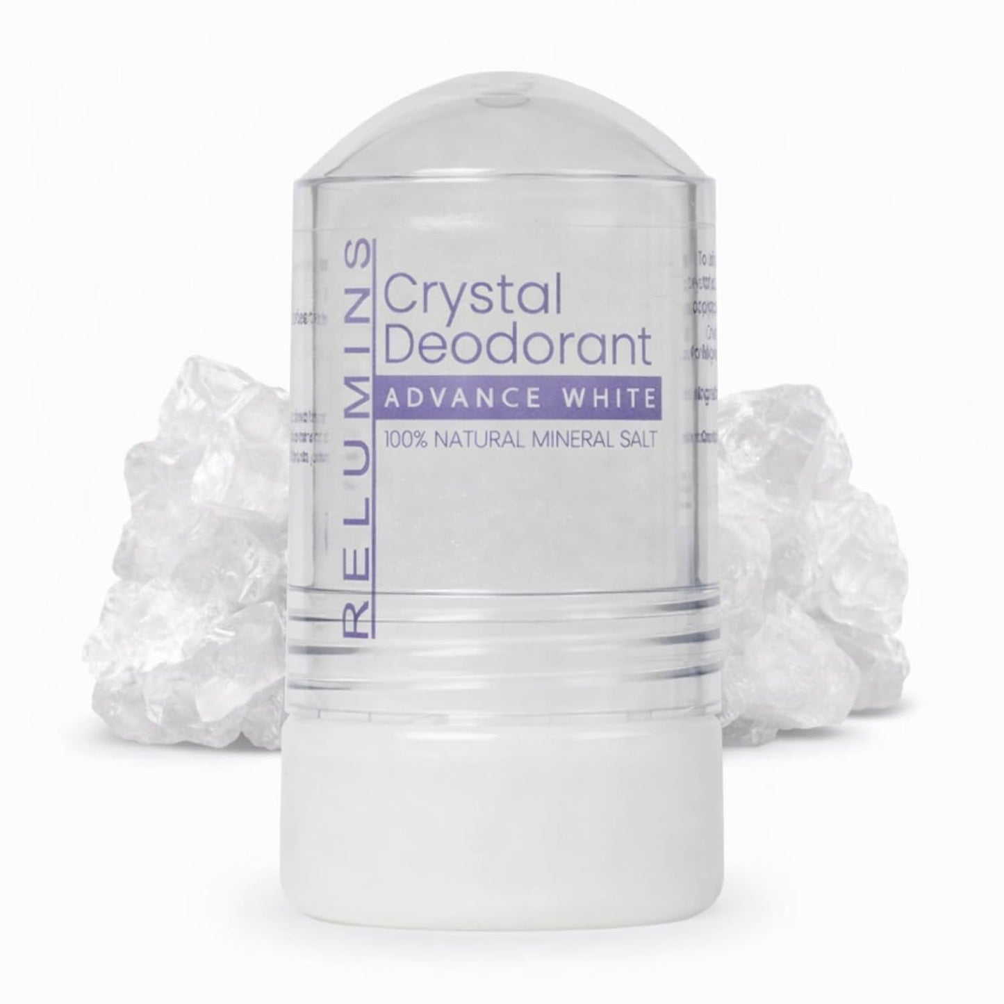 Relumins Crystal Deodorant, All-Natural Mineral Salt Roll-On, Non-Staining, Aluminum-Free, Natural Deodorant with 24-Hour Odor Protection
