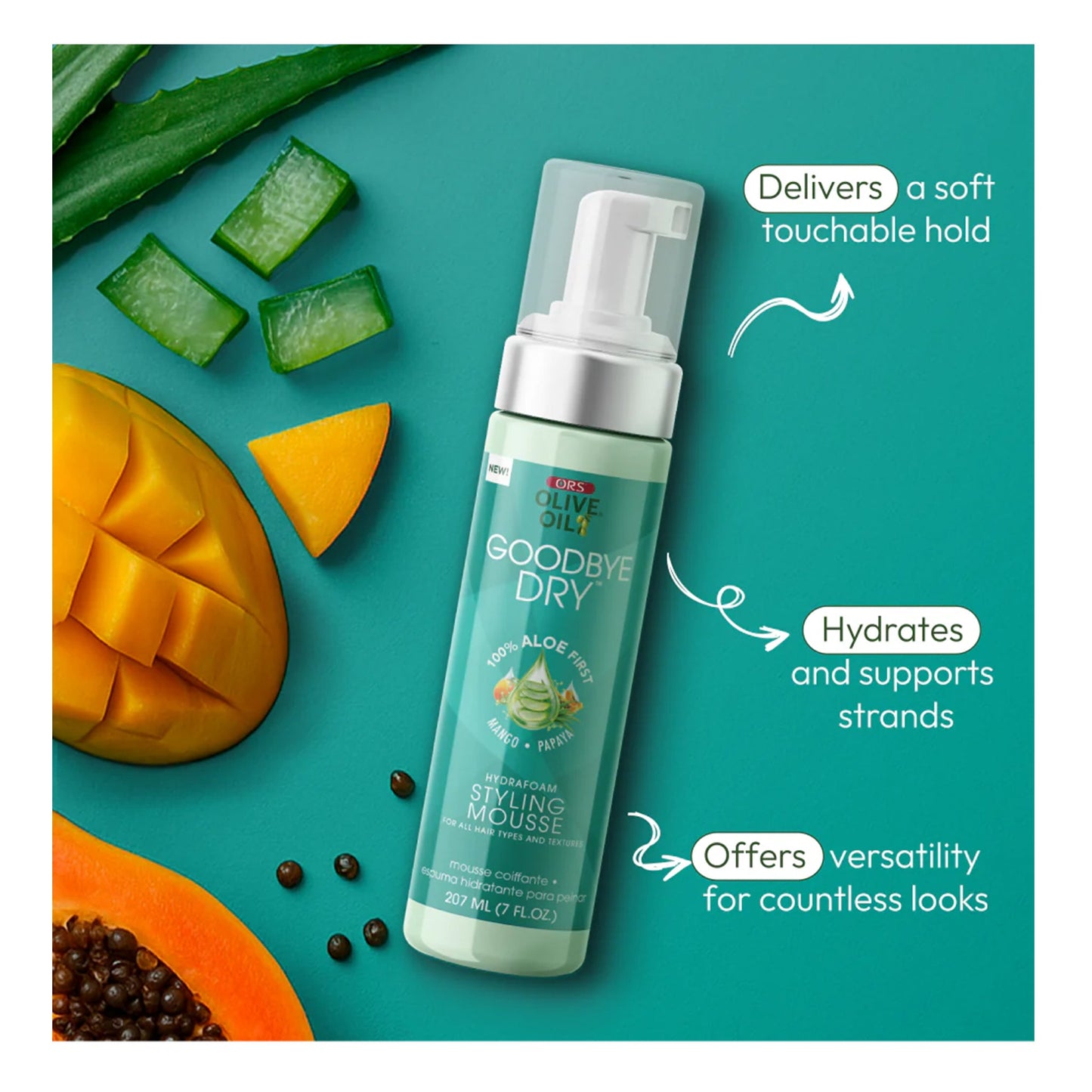 By ORS ORS Olive Oil Goodbye Dry Hydrafoam Styling Mousse 7 OZ