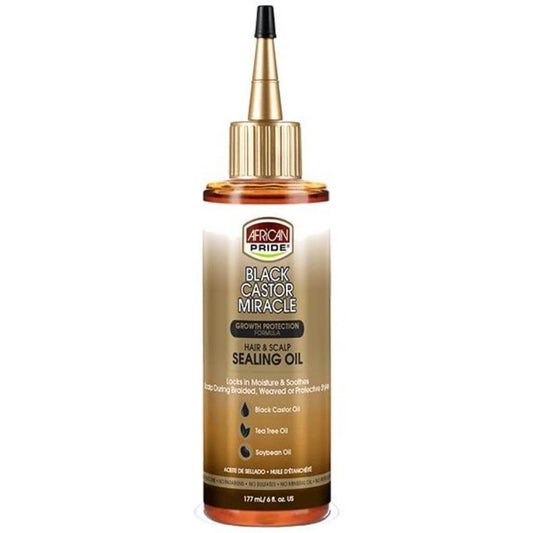 African Pride Black Castor Miracle Sealing Oil (6oz) | Miami Beauty Supply