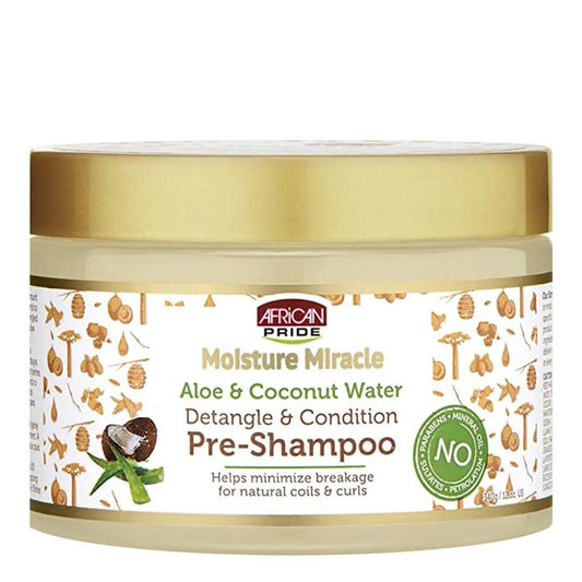 African Pride Moisture Miracle Aloe & Coconut Water Pre-Shampoo (12oz) | Miami Beauty Supply