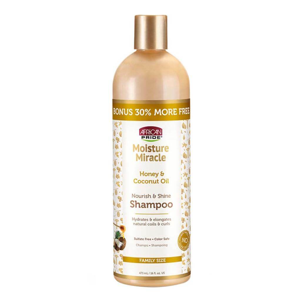 African Pride Moisture Miracle Honey & Coconut Oil Shampoo (16oz) | Miami Beauty Supply