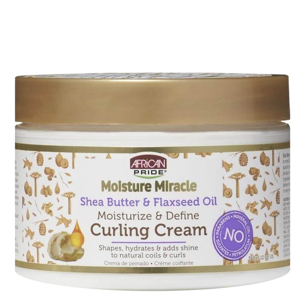 African Pride Moisture Miracle Shea Butter & Flaxseed Oil Curling Cream (12oz) | Miami Beauty Supply