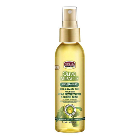 African Pride Olive Miracle Heat Protection & Shine Mist (4oz) | Miami Beauty Supply