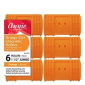 ANNIE Snap-On Magnetic Rollers Jumbo (1 1/2" Diameter) 6ct (Orange)
