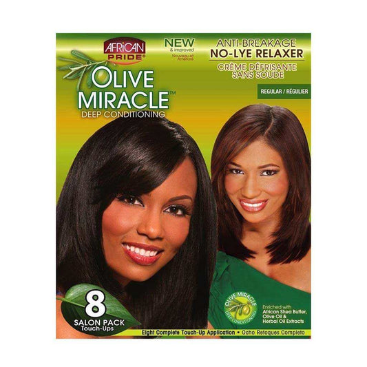 African Pride Olive Miracle 8 Touch Up Relaxer Kit - Regular | Miami Beauty Supply