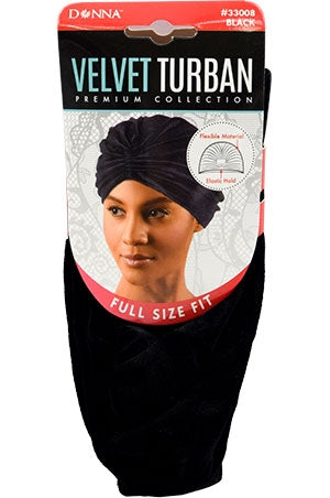 Donna Velvet Turban (Full Size)#33008 Black