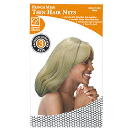 Donna - French Mesh Thin Hair Net - Black | Miami Beauty Supply