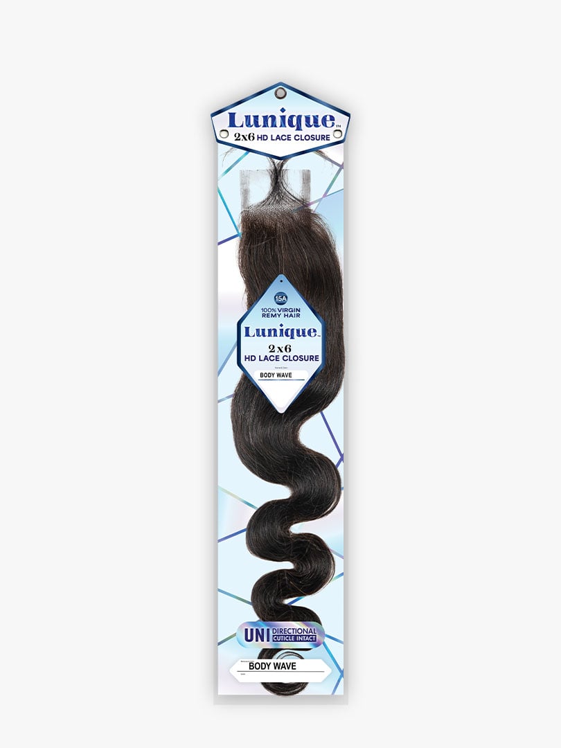 LUNIQUE 2X6 HD LACE CLOSURE BODY WAVE 18 "