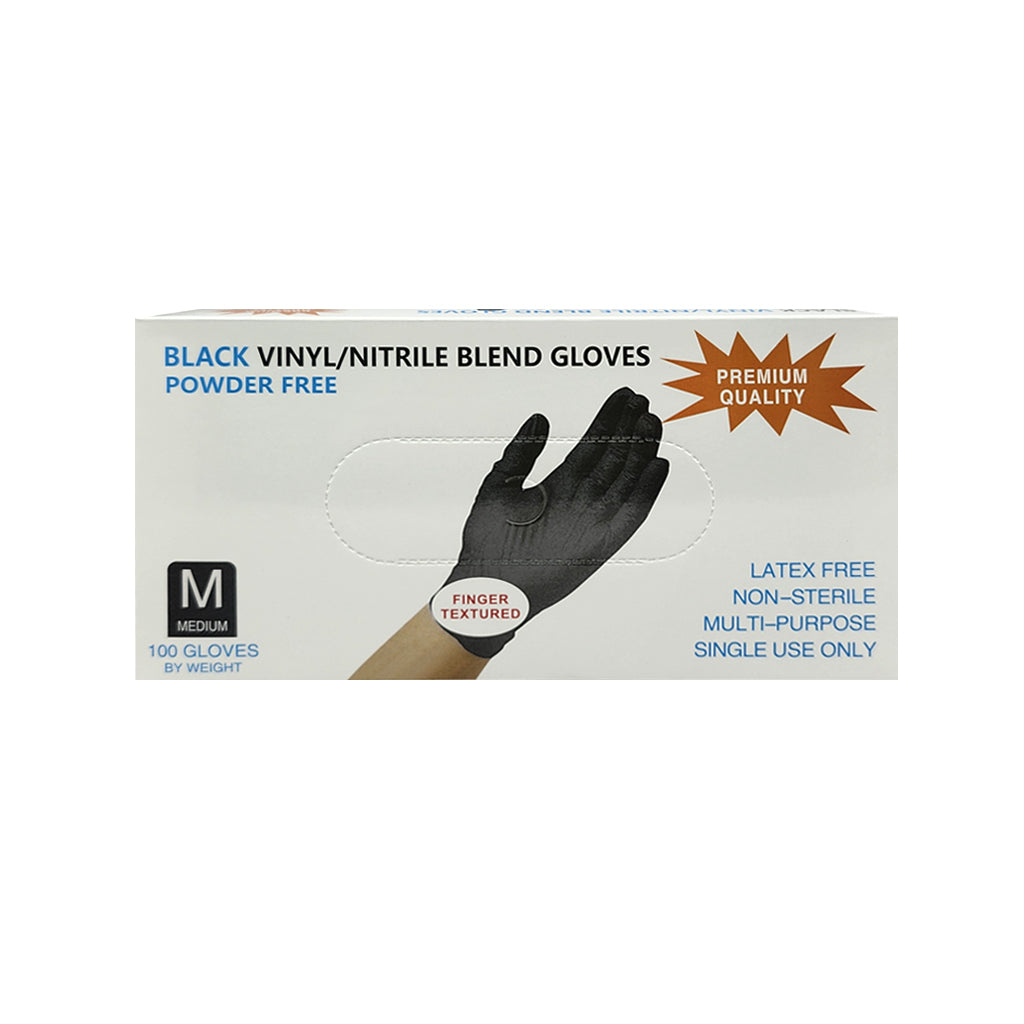 Magic Gold Black Vinyl/Nitrile Blend Gloves #Y-3117 (100 pc/box) -pc Medium
