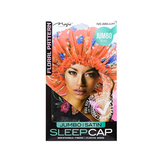 Floral Pattern - Satin Sleep Cap - Jumbo | Miami Beauty Supply