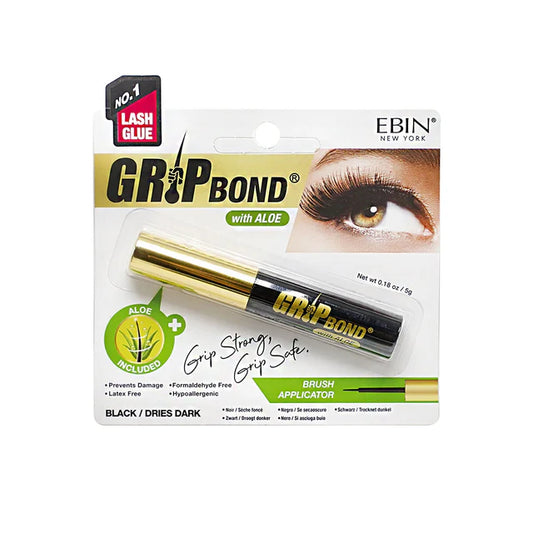 GRIP BOND LASH ADHESIVE with ALOE - BLACK / BRUSH