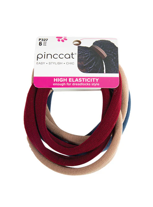 PINCCAT Thick Hair Band Ties : 6pcs Brown