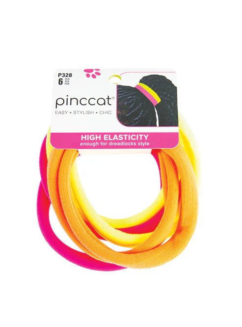 PINCCAT Thick Hair Band Ties : Bright (Pack of 6)