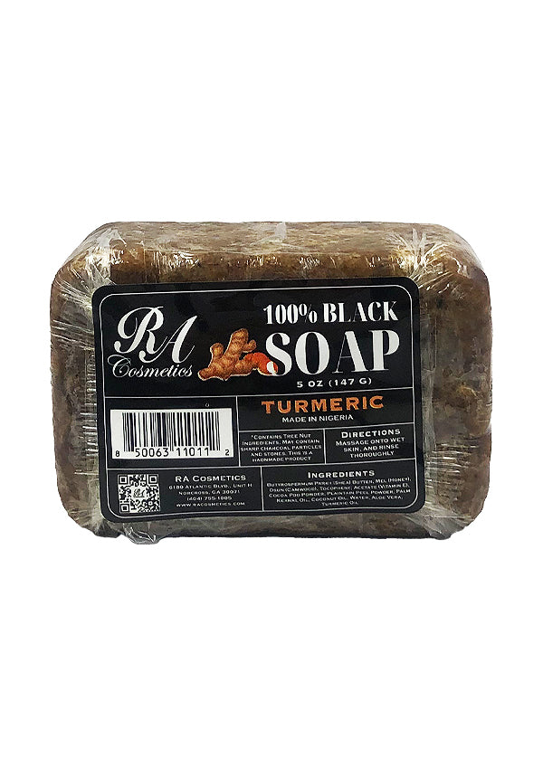 RA Cosmetics 100% Black Soap _ Turmeric (5 oz)