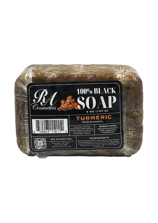 RA Cosmetics 100% Black Soap _ Turmeric (5 oz)