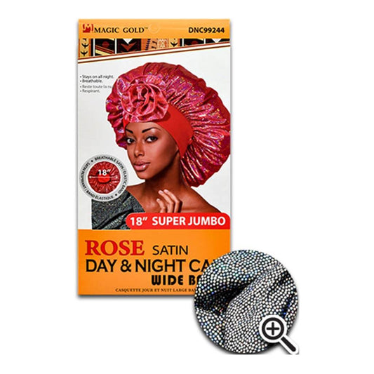 Rose Satin Day & Night Cap - Wide Band - 18" Super Jumbo | Miami Beauty Supply